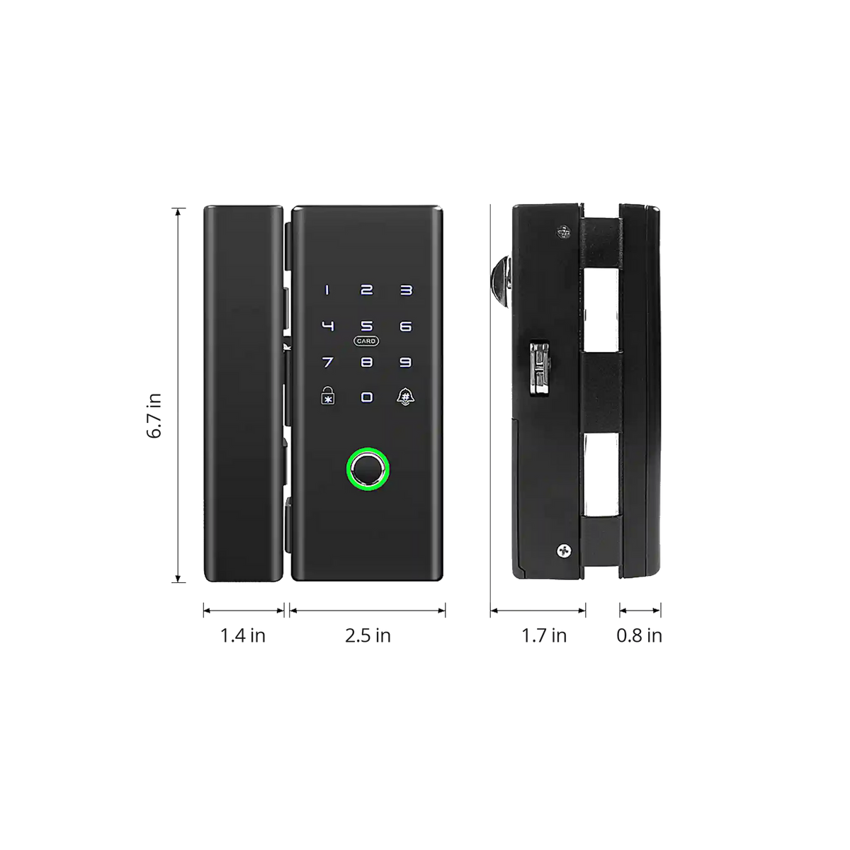 Smart Glass Door Lock (Glass to Glass Frame)